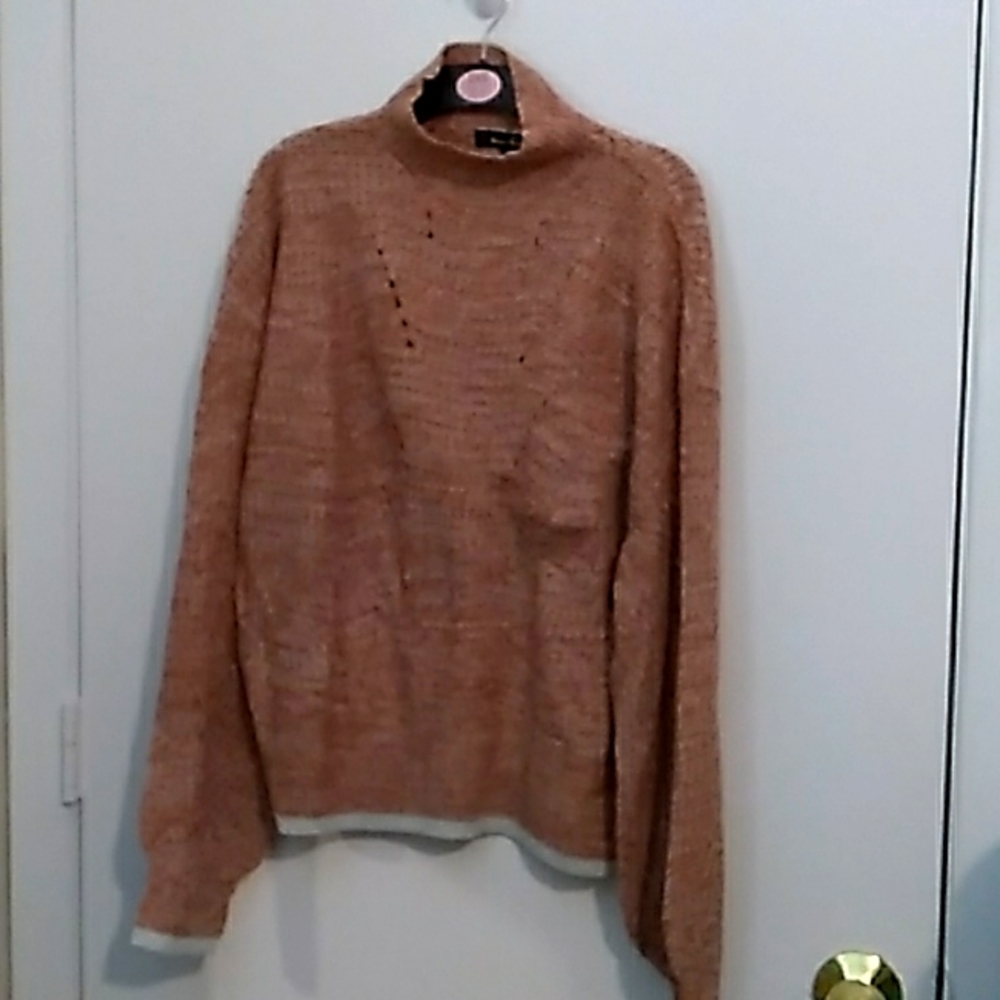 NWT Icon Apparel burgundy sweater with silvery blue trim